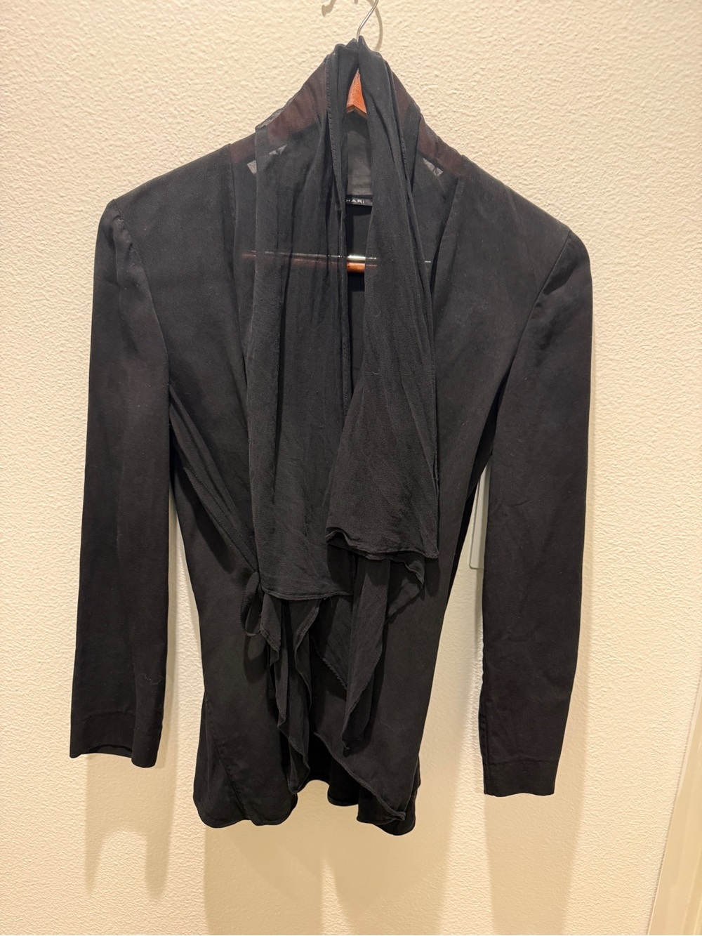 Elie Tahari draped Open-Front blouse shirt